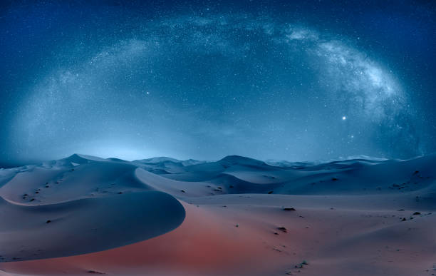 Stunning, vast sand dunes of the Sahara Desert under a clear blue sky